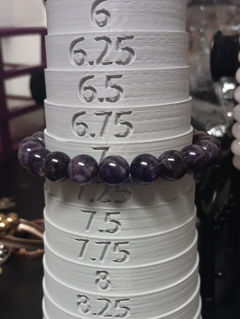 Amethyst Purple Beaded Stretch Bracelet 10 mm